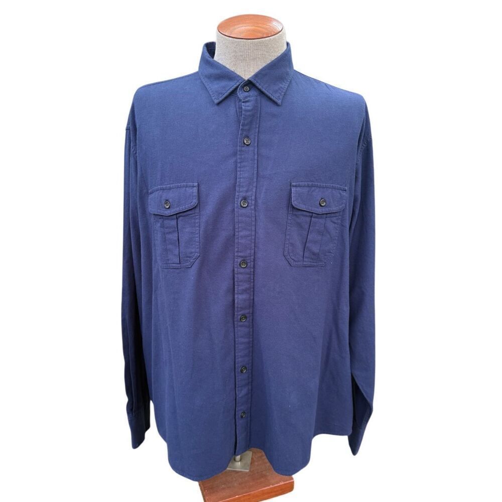 Peter Millar Men’s Lightweight Flannel Long Slv Shirt Button Sz. XXL Navy